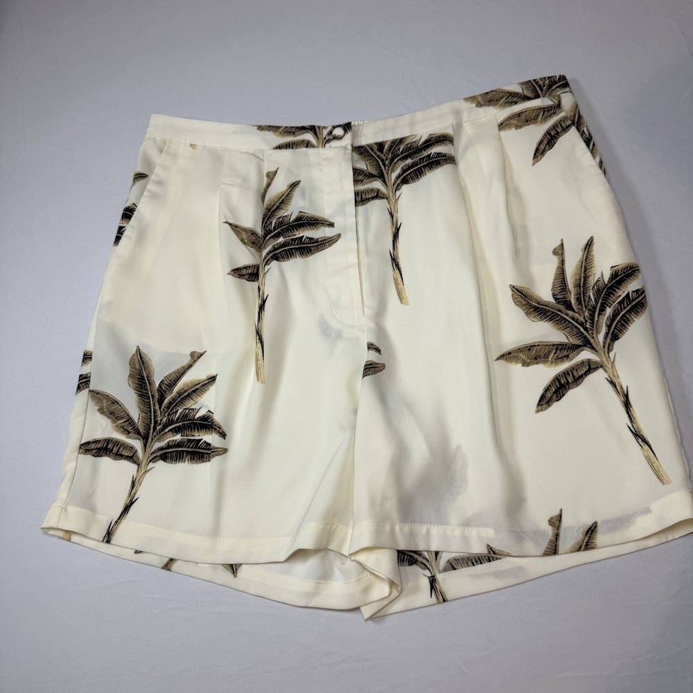 Worthington Cream Beach Shorts Size L With Banana Print